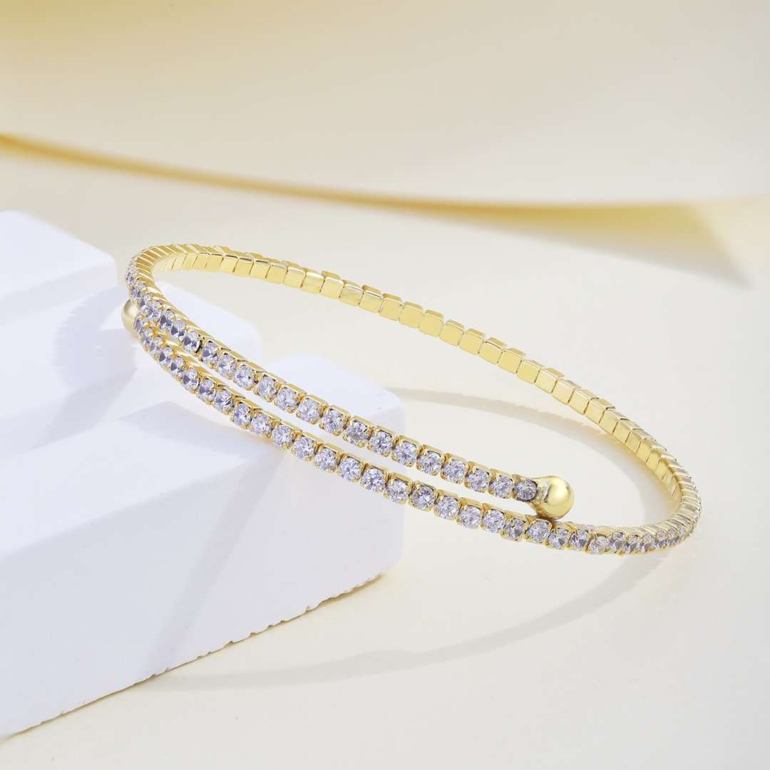 [ROYAL]Row of Diamonds Round Fashion Bracelet