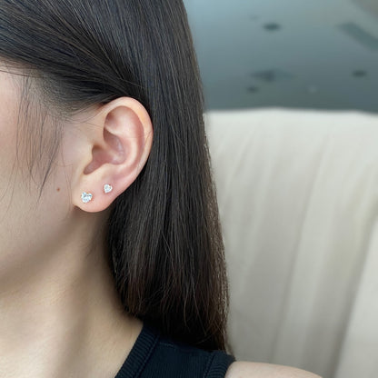 [Royal Jewellery]Sparkling Heart Shaped Simple Earrings