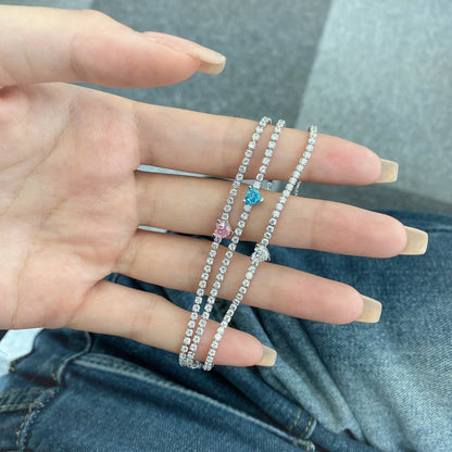 [Royal Jewellery]0.5 Carat Elegant Romantic Heart Shape Lover Bracelet