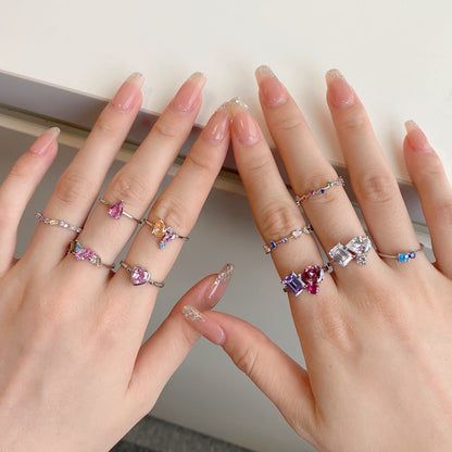 [ROYAL]Radiant Colorful Multi Cut Daily Ring