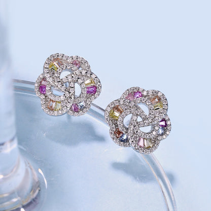 [Royal Jewellery]Exquisite Flower Shape Daily Earrings