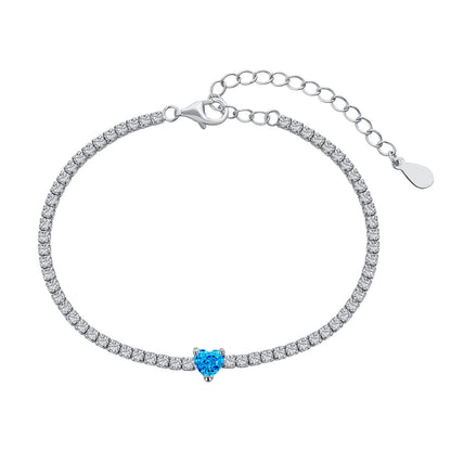 [Royal Jewellery]0.5 Carat Elegant Romantic Heart Shape Lover Bracelet