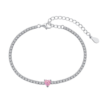 [Royal Jewellery]0.5 Carat Elegant Romantic Heart Shape Lover Bracelet