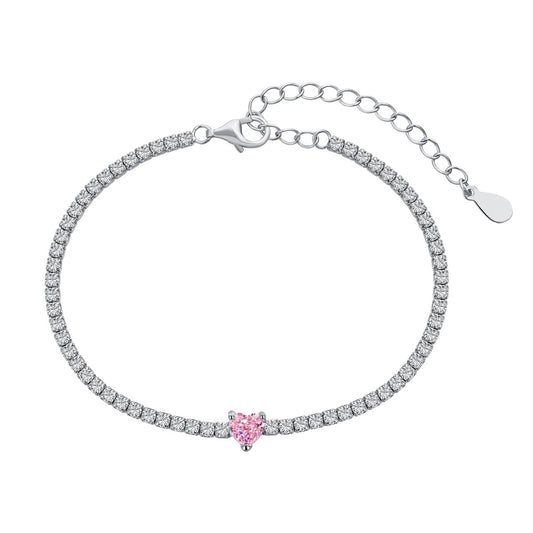 [Royal Jewellery]0.5 Carat Elegant Romantic Heart Shape Lover Bracelet