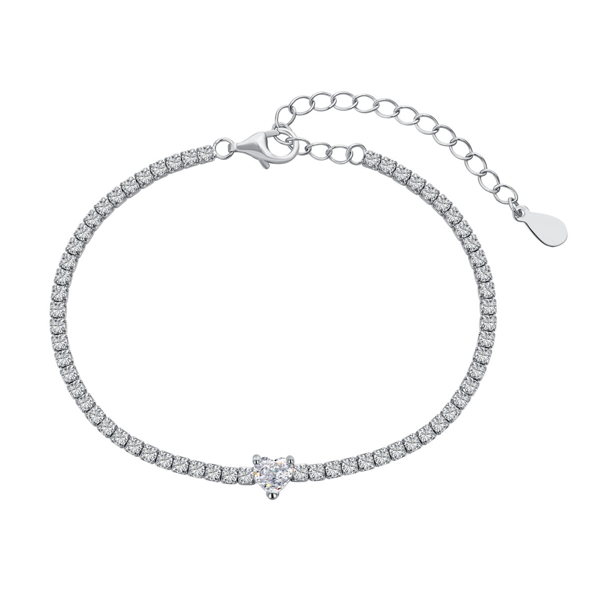 [Royal Jewellery]0.5 Carat Elegant Romantic Heart Shape Lover Bracelet