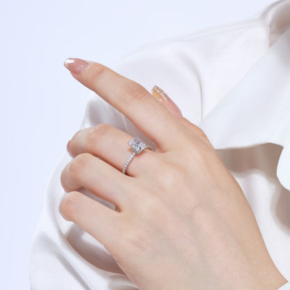 [Royal Jewellery]2.0 Carat Dazzling Sparkling Radiant Cut Party Ring