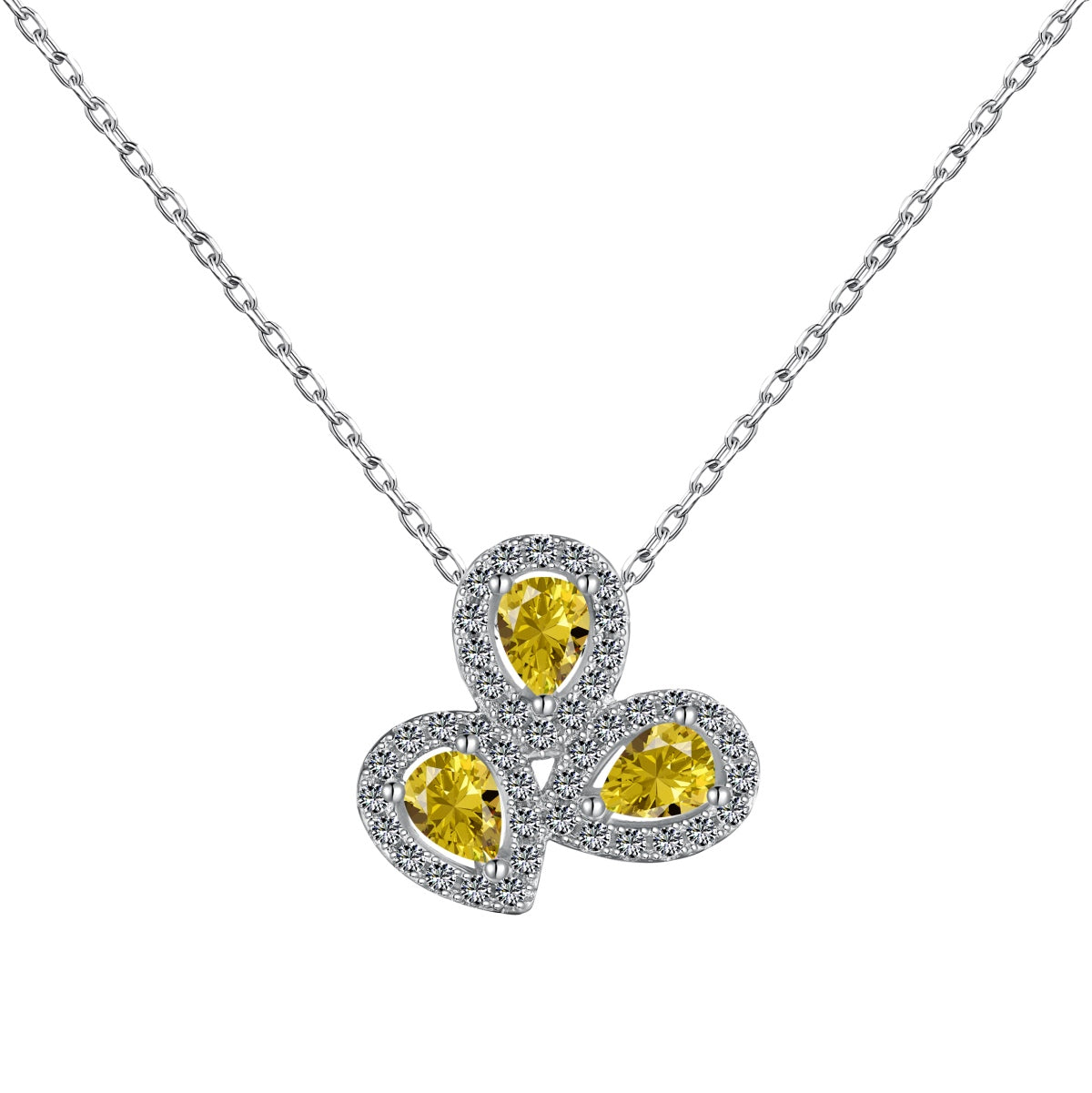 [Royal Jewellery]Elegant Flower Shape Pear Cut Necklace