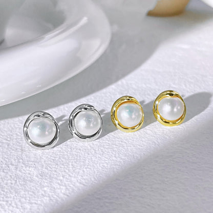 [Royal Jewellery]Dainty Bread Pearl Earrings