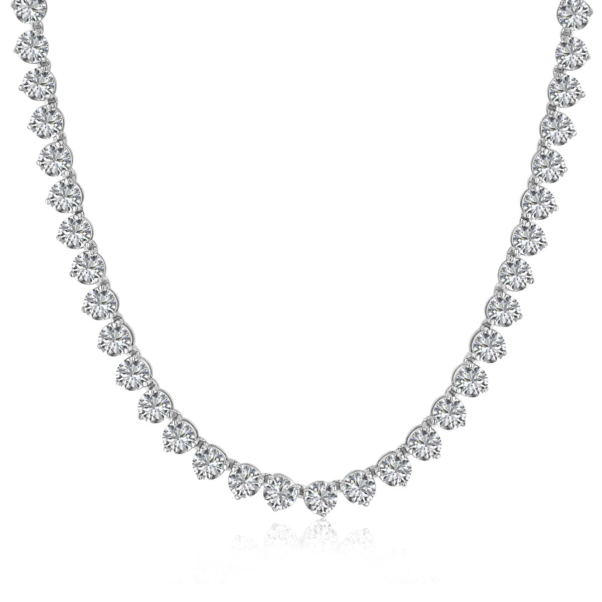 [Royal Jewellery]Ornate Heart Cut Tennis Necklace