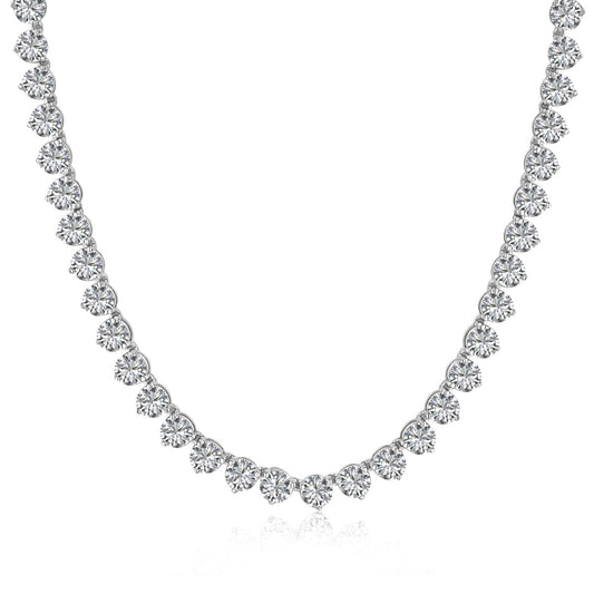 [Royal Jewellery]Ornate Heart Cut Tennis Necklace