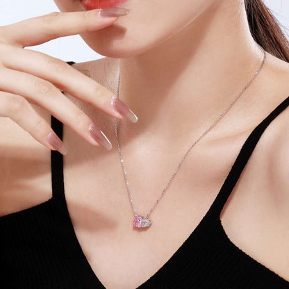 [Royal Jewellery]Dazzling Square & Heart Shape Necklace