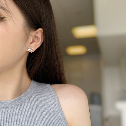 [Royal Jewellery]Dainty Bow Shape Earrings