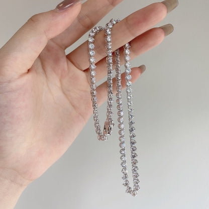 [Royal Jewellery]Ornate Heart Cut Tennis Necklace