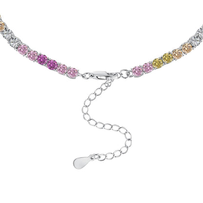 [Royal Jewellery]Delicate Colorful Tennis Necklace
