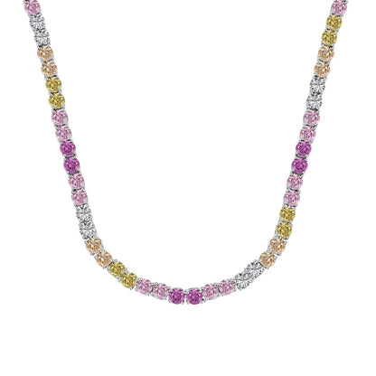 [Royal Jewellery]Delicate Colorful Tennis Necklace