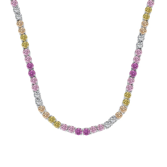 [Royal Jewellery]Delicate Colorful Tennis Necklace