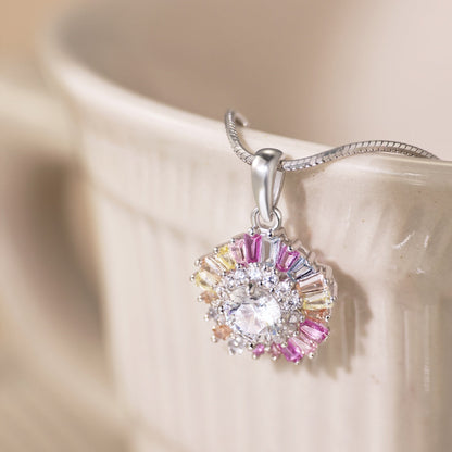 [Royal Jewellery]Charming Flower Colorful Necklace