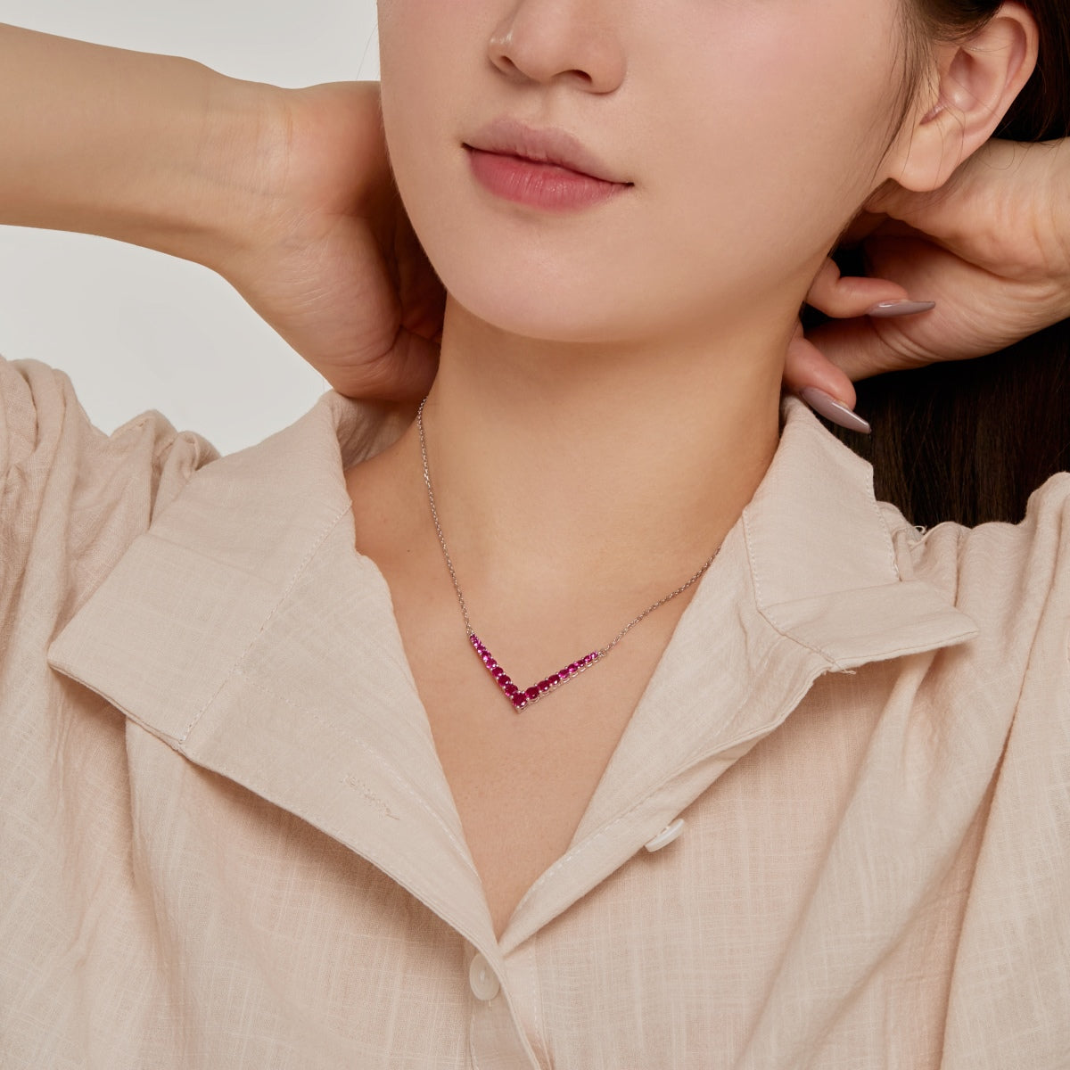 [Royal Jewellery]Ornate Round Cut Necklace