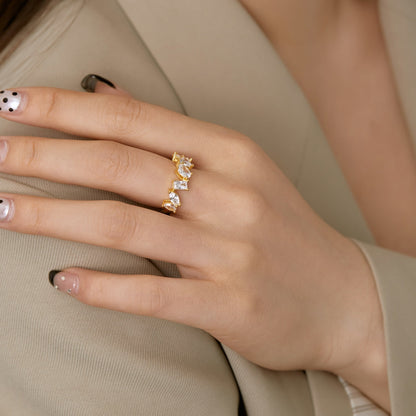 [Royal Jewellery]Delicate Multi Cut Ring
