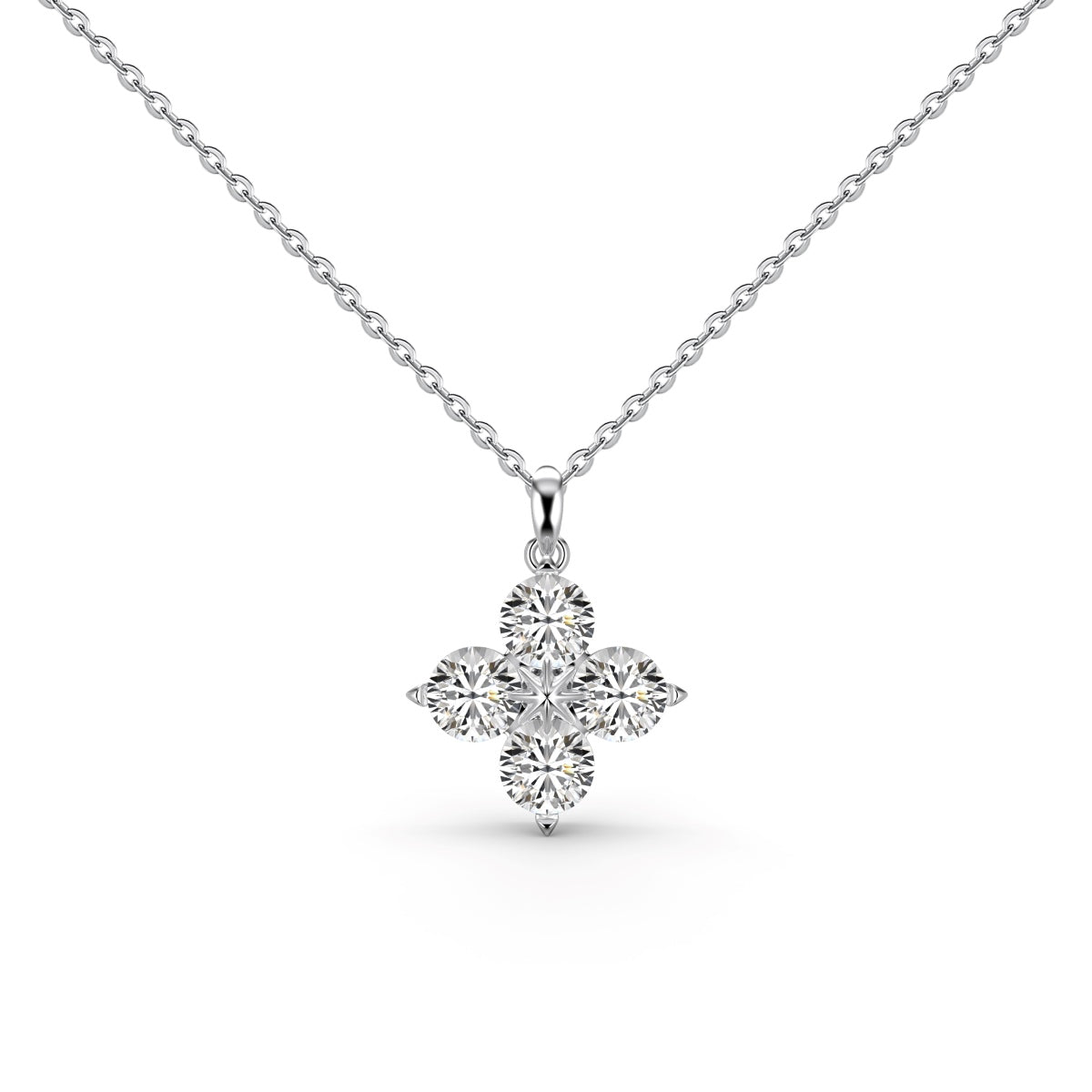 [ROYAL]Four-Leaf Clover And Eight-Pointed Star Necklace