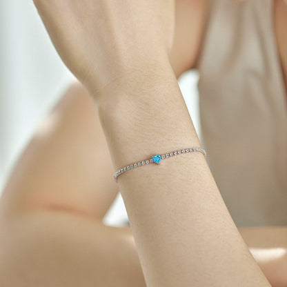 [Royal Jewellery]0.5 Carat Elegant Romantic Heart Shape Lover Bracelet