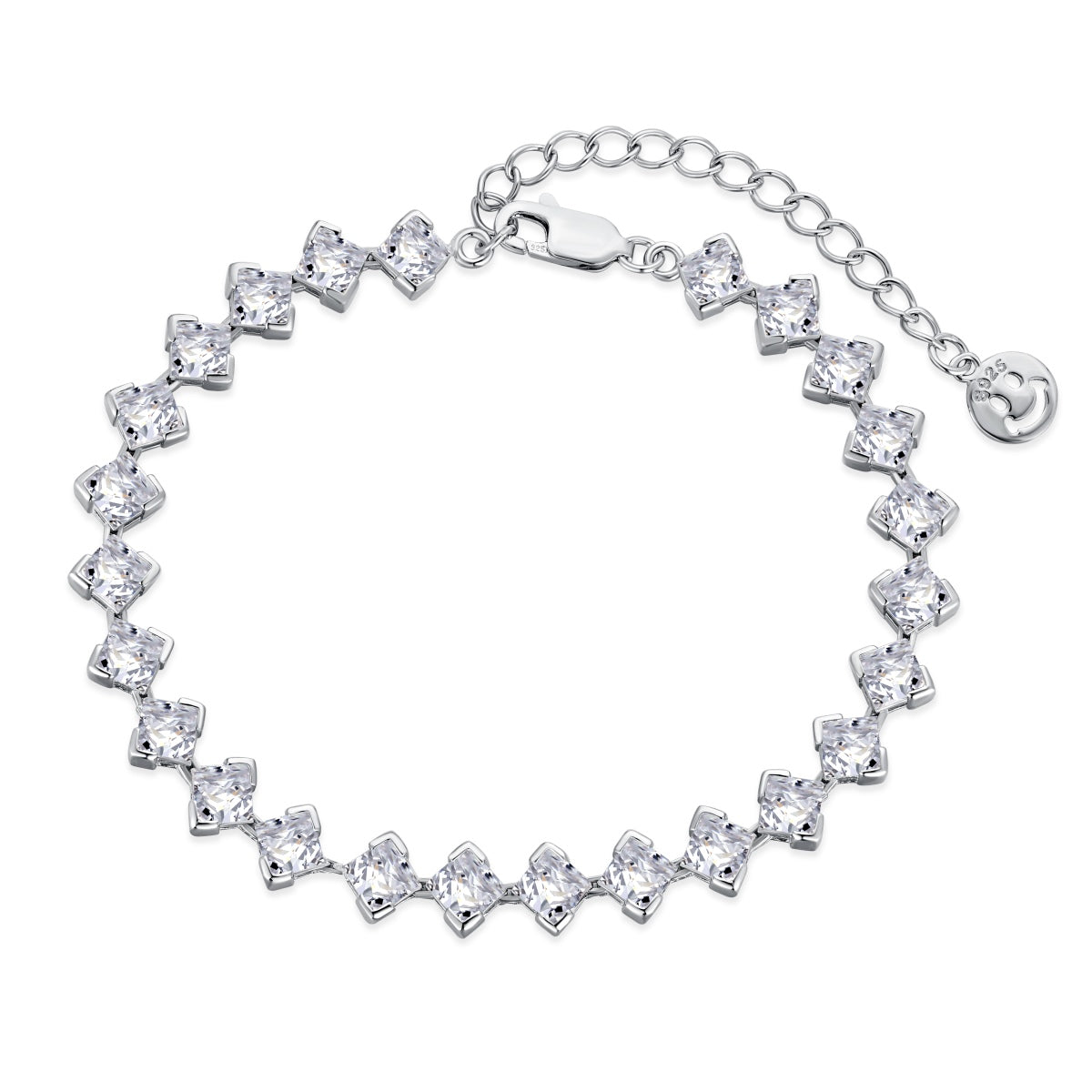 [Royal Jewellery]0.5 Carat Ornate Princess Cut Daily Bracelet