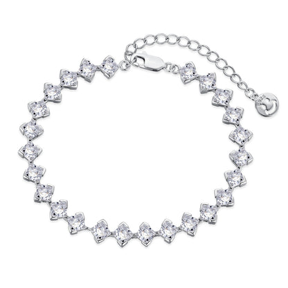[Royal Jewellery]0.5 Carat Ornate Princess Cut Daily Bracelet