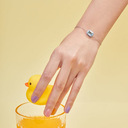 [Royal Jewellery]2.0 Carat Sparkling Colorful Emerald Cut Daily Bracelet