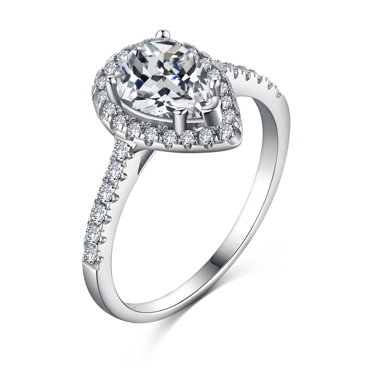 [Royal Jewellery]1.0 Carat Luxurious Resplendent Water Drop Shape Wedding Ring