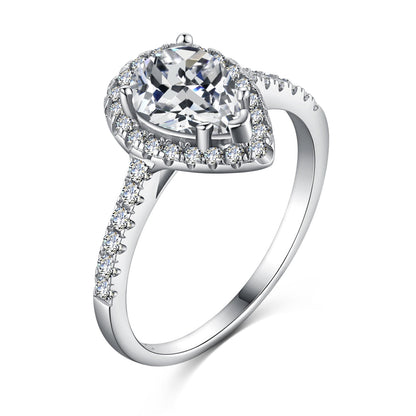 [Royal Jewellery]1.0 Carat Luxurious Resplendent Water Drop Shape Wedding Ring