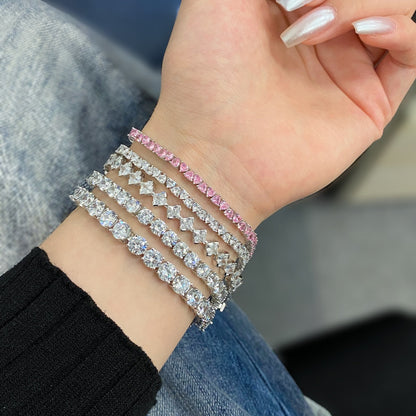 [Royal Jewellery]0.5 Carat Ornate Princess Cut Daily Bracelet