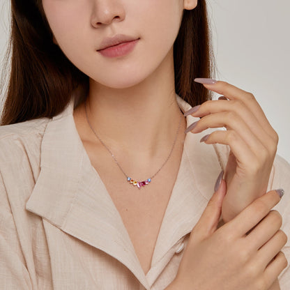 [Royal Jewellery]Dainty Colorful Heart Necklace