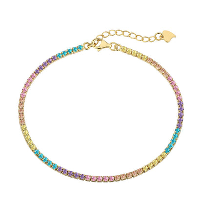 [ROYAL]Dazzling Colorful Round Cut Daily Bracelet