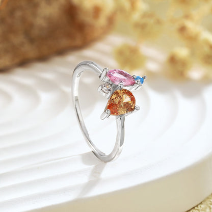 [Royal Jewellery]Radiant Colorful Multi Cut Daily Ring