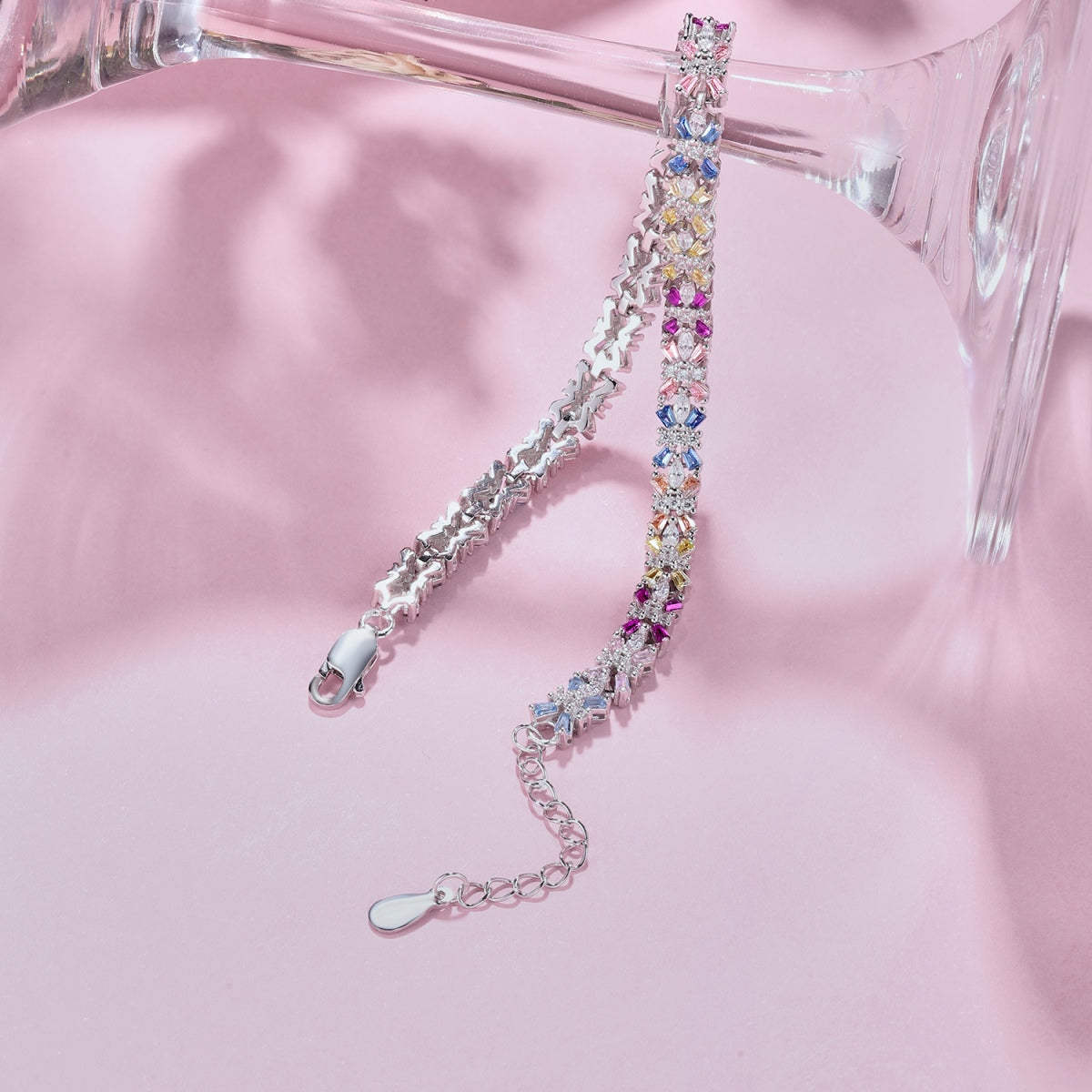 [Royal Jewellery]Radiant Colorful Emerald Cut Party Bracelet