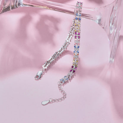 [Royal Jewellery]Radiant Colorful Emerald Cut Party Bracelet