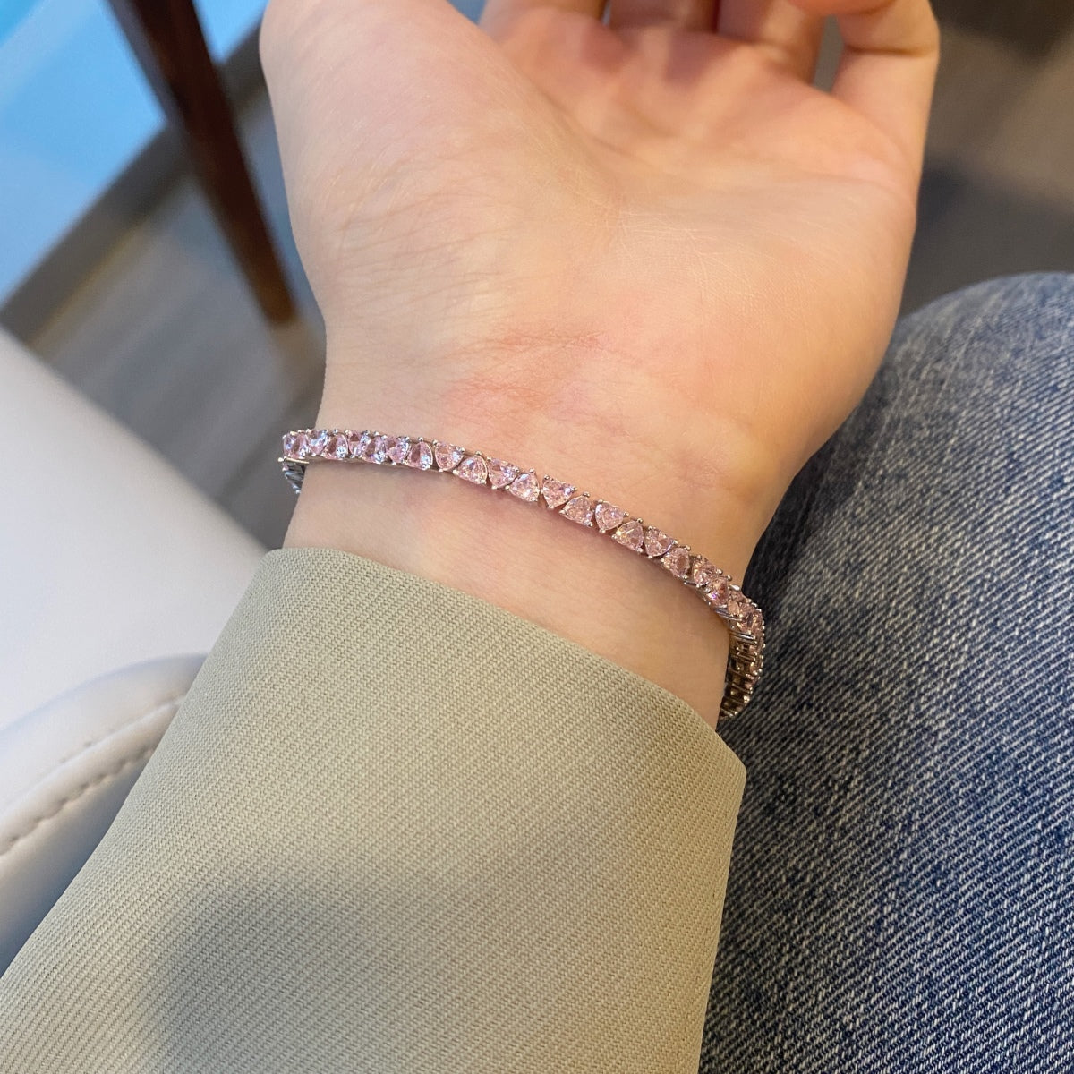 [Royal Jewellery]Dazzling Romantic Heart Shape Lover Bracelet