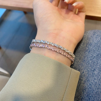 [Royal Jewellery]Dazzling Romantic Heart Shape Lover Bracelet