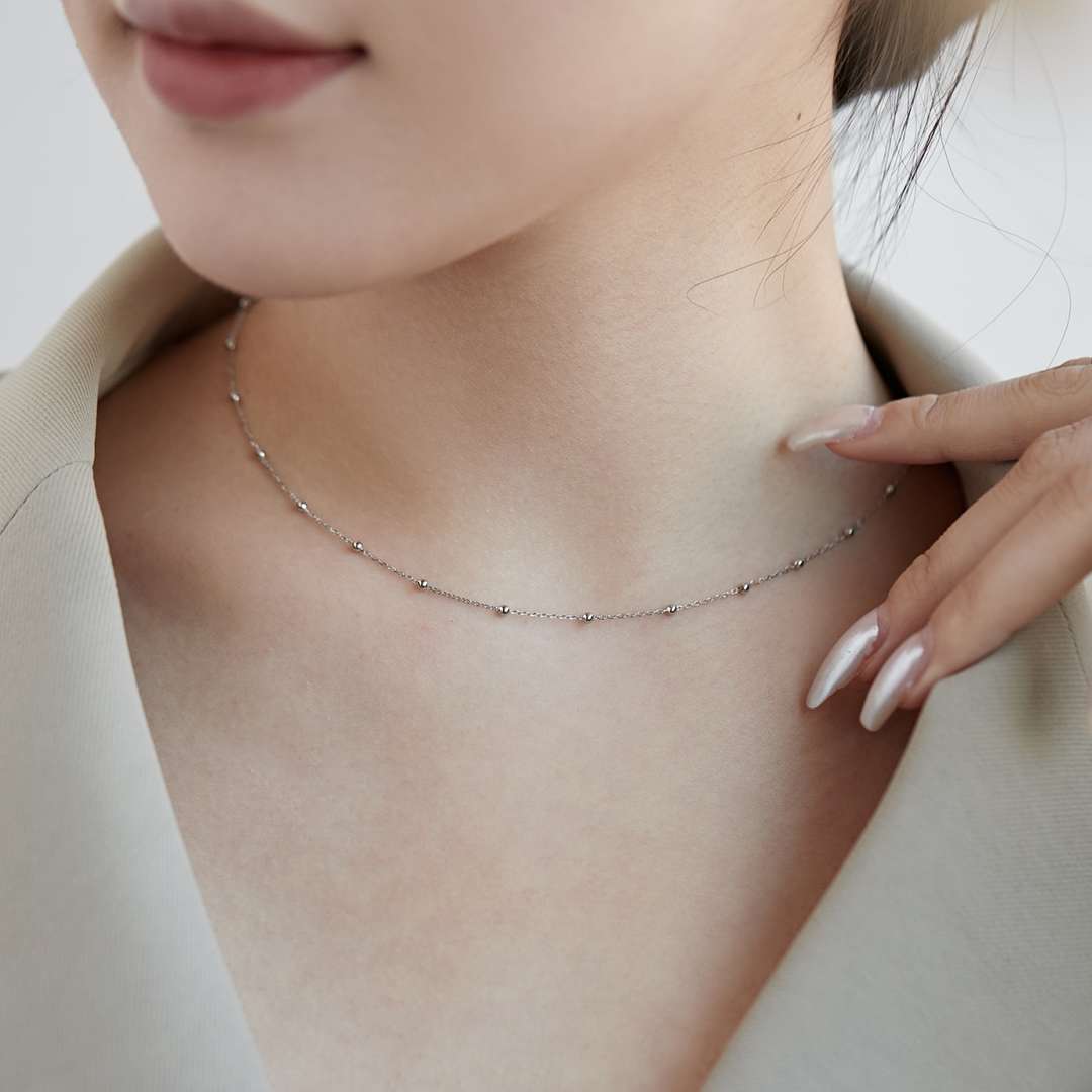 [ROYAL]Small Bead Clavicle Chain Simple Necklace