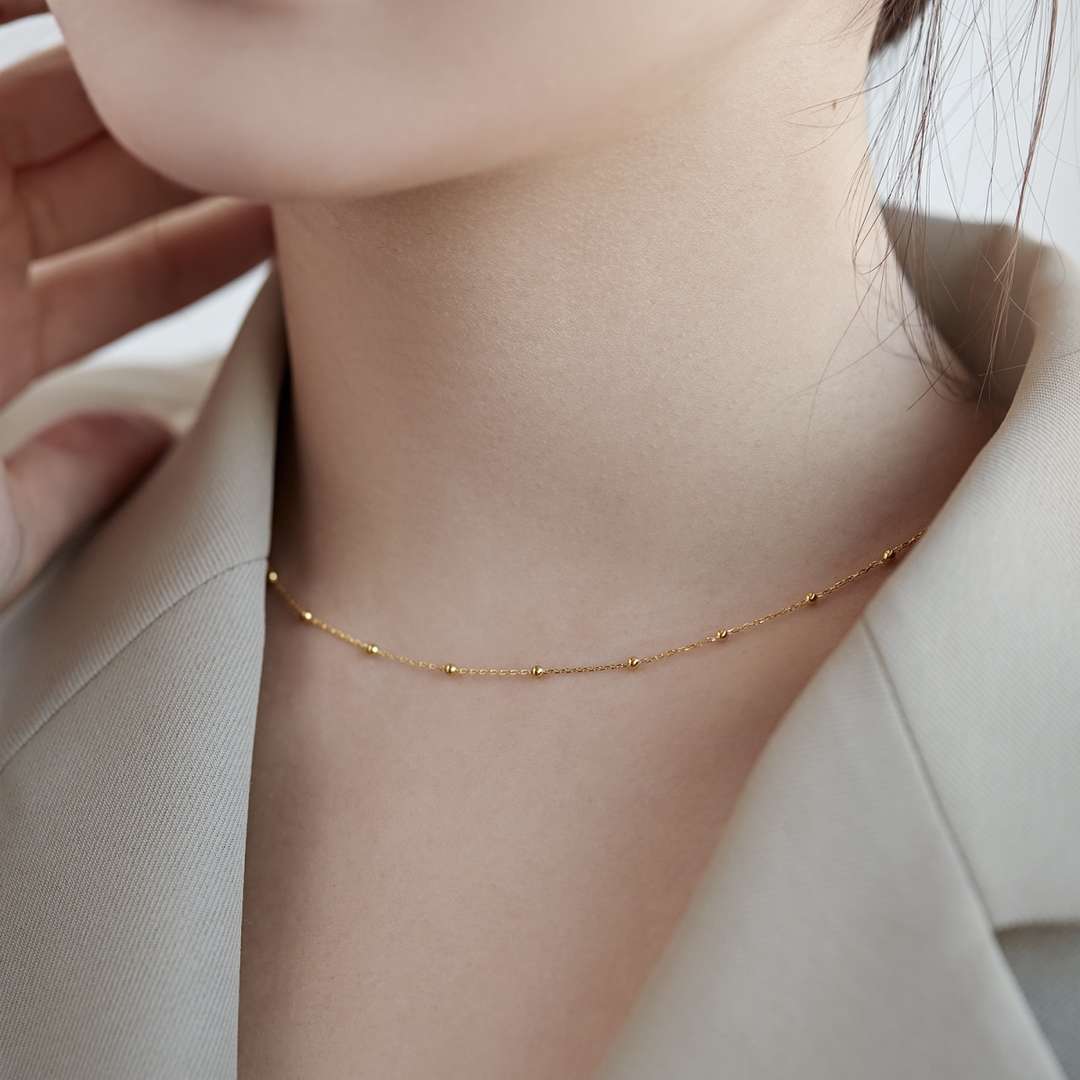 [ROYAL]Small Bead Clavicle Chain Simple Necklace