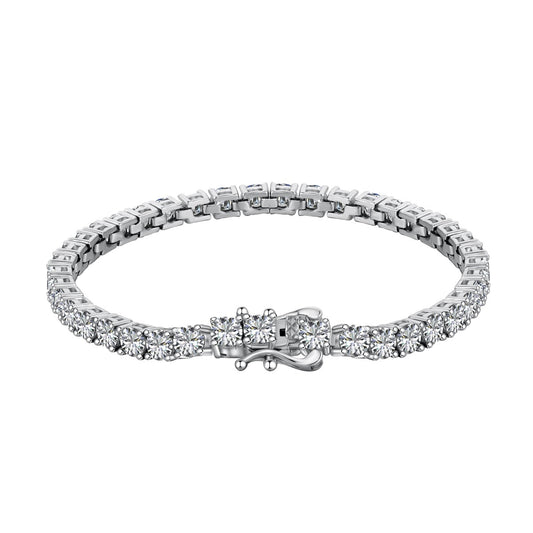 [Royal Jewellery]Luxurious Ornate Round Cut Tennis Bracelet