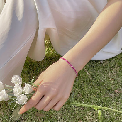 [Royal Jewellery]Radiant Colorful Round Cut Party Bracelet