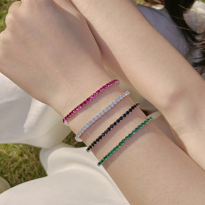 [Royal Jewellery]Radiant Colorful Round Cut Party Bracelet