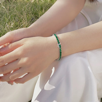 [Royal Jewellery]Radiant Colorful Round Cut Party Bracelet