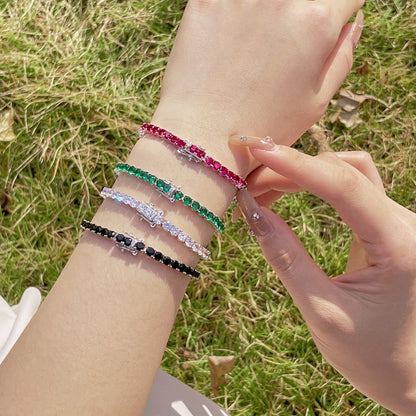 [Royal Jewellery]Radiant Colorful Round Cut Party Bracelet