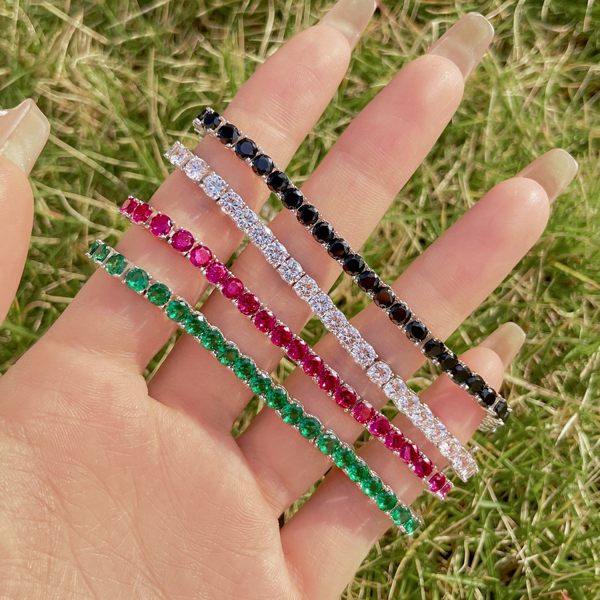 [Royal Jewellery]Radiant Colorful Round Cut Party Bracelet