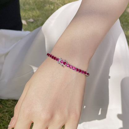 [Royal Jewellery]Radiant Colorful Round Cut Party Bracelet