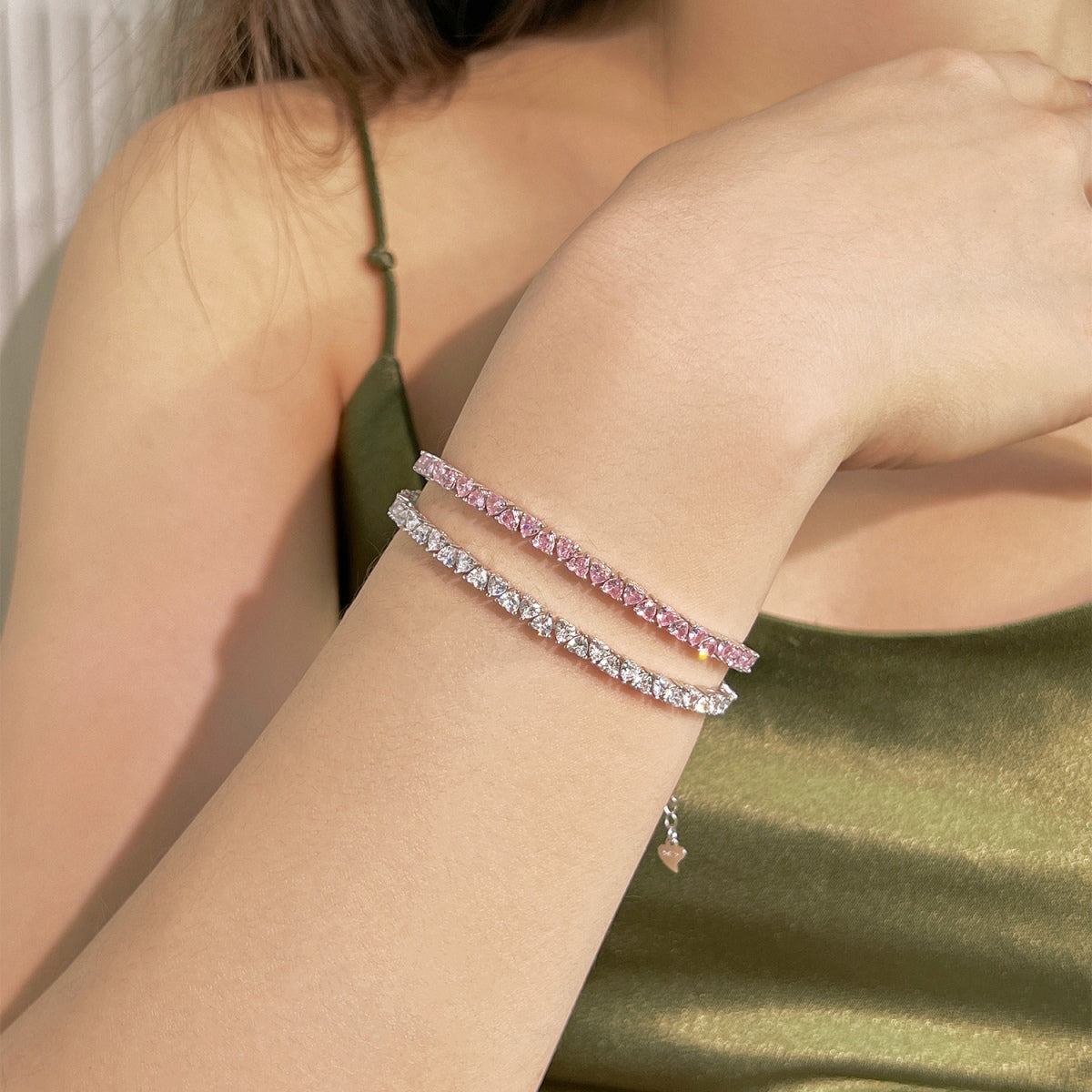 [Royal Jewellery]Dazzling Romantic Heart Shape Lover Bracelet