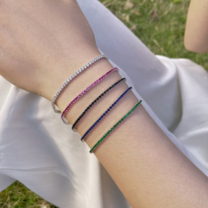 [Royal Jewellery]Radiant Colorful Round Cut Party Bracelet