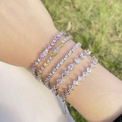 [Royal Jewellery]0.5 Carat Ornate Princess Cut Daily Bracelet